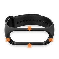Silicone Adjustable Replacement Band Strap Compatible with Mi Band 3 Strap and Mi Band 4 Watch Strap Bracelet- Black - Black