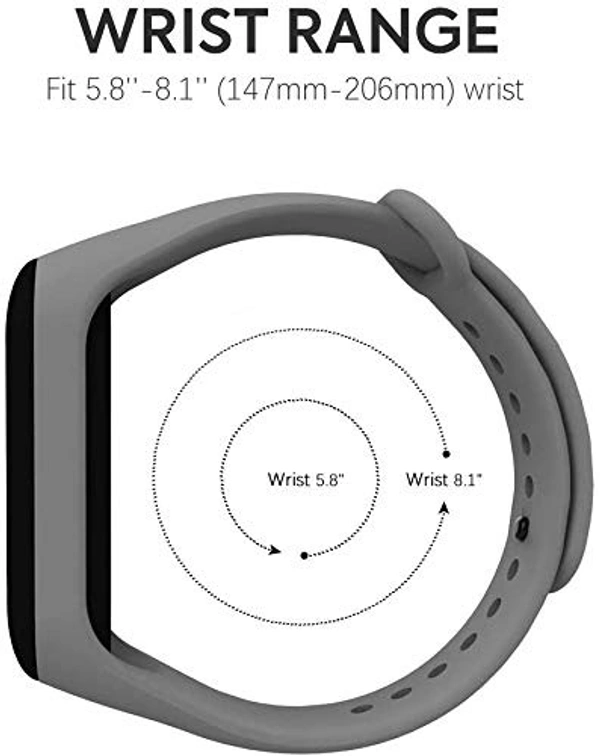 Adjustable Replacement Band Strap Compatible with Mi Band 3 Strap & Mi Band 4 Strap/Straps for Mi Band 4 & Mi Band 3- Dark Grey - Dark Gray