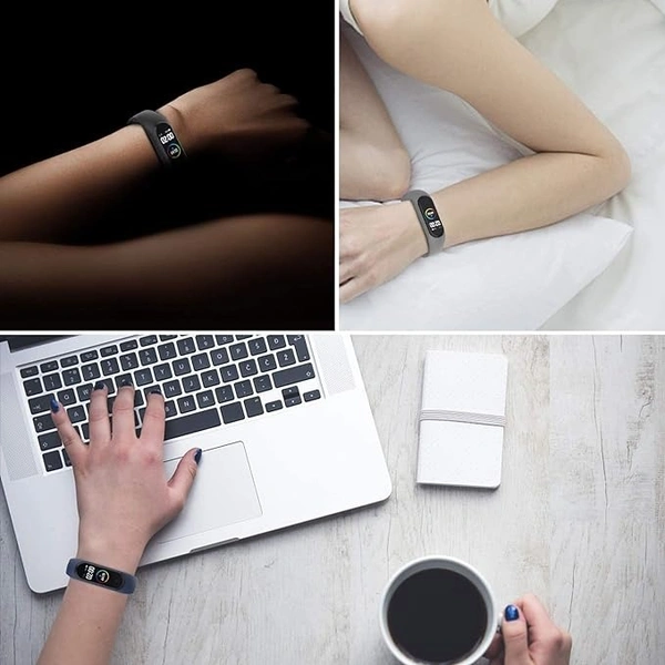 Adjustable Replacement Band Strap Compatible with Mi Band 3 Strap & Mi Band 4 Strap/Straps for Mi Band 4 & Mi Band 3- Dark Grey - Dark Gray