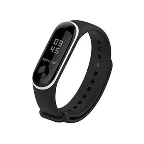  Adjustable Silicone Band Strap Compatible with Mi band 3 and Mi band 4- Black White (Not for Mi band 1/2) - Black White