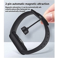  Magnetic USB Charger for Mi Band 5 & Mi Band 6 Replacement Charger (Black) - Black