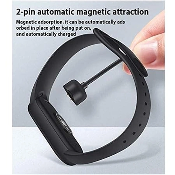  Magnetic USB Charger for Mi Band 5 & Mi Band 6 Replacement Charger (Black) - Black