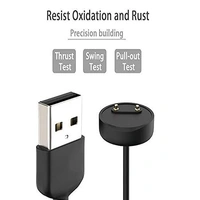  Magnetic USB Charger for Mi Band 5 & Mi Band 6 Replacement Charger (Black) - Black