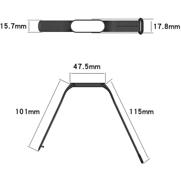 Adjustable Band Strap Compatible with Mi Band 5 Strap & Mi Band 6 Strap Smart Band Replacement- Dark Grey - Dark Gray