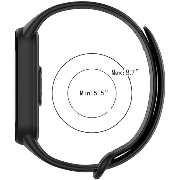 Adjustable Band Strap Compatible with Mi Band 5 Strap & Mi Band 6 Strap Smart Band Replacement- Dark Grey - Dark Gray