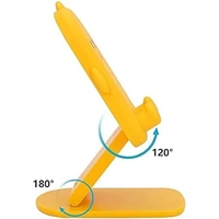  Universal Cartoon Mobile Tabletop Phone Stand with Multi-Angle Adjustable Phone Desk Tablet Stand for Watching Videos, Movies Online Classes- Yellow Chicken - Yellow