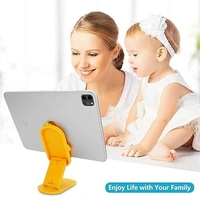  Universal Cartoon Mobile Tabletop Phone Stand with Multi-Angle Adjustable Phone Desk Tablet Stand for Watching Videos, Movies Online Classes- Yellow Chicken - Yellow