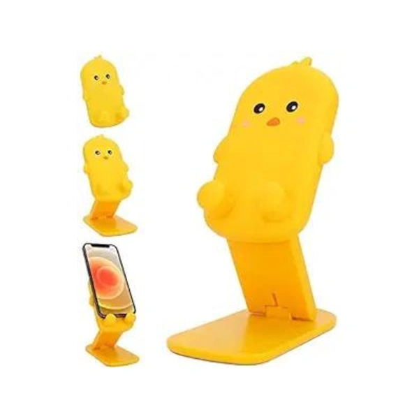 Cartoon Universal Mobile Holder for Desk Tabletop Mobile Stand with Multiple-Angle Adjustable Phone Tablet Stand for Movies Watching Videos Online Class- Yellow Bird - Yellow