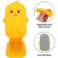 Cartoon Universal Mobile Holder for Desk Tabletop Mobile Stand with Multiple-Angle Adjustable Phone Tablet Stand for Movies Watching Videos Online Class- Yellow Bird - Yellow