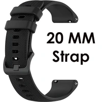 Silicone 20MM Watch Straps Compatible with Samsung Galaxy Watch 4/ Watch 5, Amazfit GST2 Mini,Amazfit Bip/Bip U/Pro/Lite,Amazfit GTS/ 2/2e,Bip S Compatible with All 20MM Watch (Black) - Black
