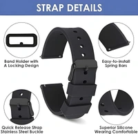 Silicone 20MM Watch Straps Compatible with Samsung Galaxy Watch 4/ Watch 5, Amazfit GST2 Mini,Amazfit Bip/Bip U/Pro/Lite,Amazfit GTS/ 2/2e,Bip S Compatible with All 20MM Watch (Black) - Black