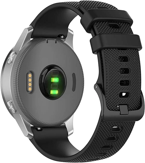 Silicone 20MM Watch Straps Compatible with Samsung Galaxy Watch 4/ Watch 5, Amazfit GST2 Mini,Amazfit Bip/Bip U/Pro/Lite,Amazfit GTS/ 2/2e,Bip S Compatible with All 20MM Watch (Black) - Black