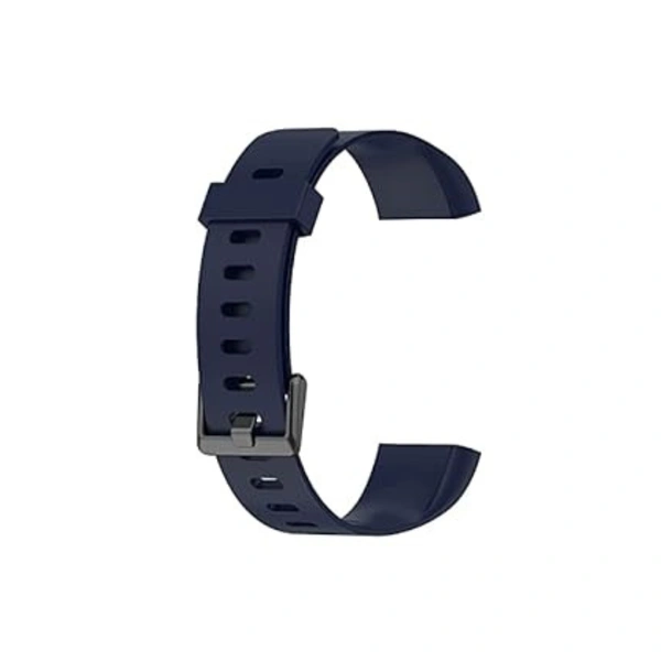 Silicone Replacement Strap Compatible with Realme Smart Band Watch Bracelet RMA 183 Strap- Navy Blue - Navy Blue