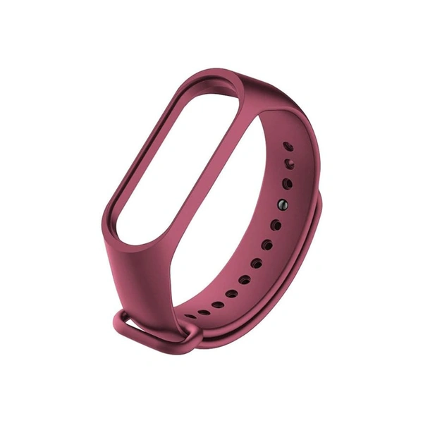 Replacement Strap Compatible with Mi Band 3 Strap/Mi Band 4 Watch Strap Wine Red Color Bracelet Wrist Band - Red Wine