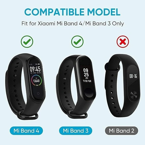 Adjustable Replacement Strap Compatible with Mi band 3 and Mi band 4 Red Color Strap Band Bracelet - Red