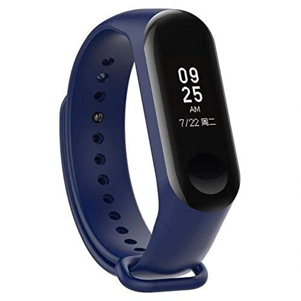 Replacement Strap Compatible with Mi Band 3 Navy/Dark Blue Strap with Screen Protector Combo Accessories | Replacement Band for Mi Band 3 Adjustable Belt - Navy Blue