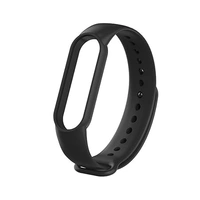 Silicone Adjustable Band Strap Compatible with Mi Band 5 Strap Combo & Mi Band 6 Strap Smart Band Replacement- Set of 2 (Black & Navy Blue) - Black & Navy Blue
