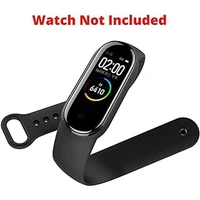Silicone Adjustable Band Strap Compatible with Mi Band 5 Strap Combo & Mi Band 6 Strap Smart Band Replacement- Set of 2 (Black & Navy Blue) - Black & Navy Blue