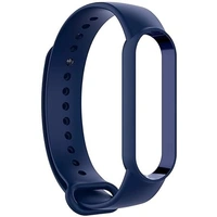 Silicone Adjustable Band Strap Compatible with Mi Band 5 Strap Combo & Mi Band 6 Strap Smart Band Replacement- Set of 2 (Black & Navy Blue) - Black & Navy Blue