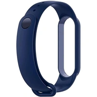 Silicone Adjustable Band Strap Compatible with Mi Band 5 Strap Combo & Mi Band 6 Strap Smart Band Replacement- Set of 2 (Black & Navy Blue) - Black & Navy Blue