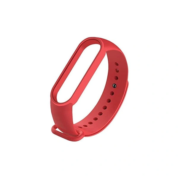  Adjustable Replacement Strap Compatible with Mi Band 5 and Mi Band 6 Watch Silicone Strap Belt Band Bracelet- Red - Red