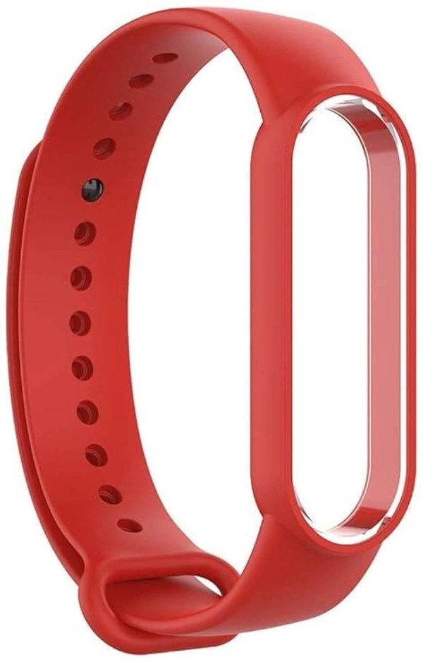  Adjustable Replacement Strap Compatible with Mi Band 5 and Mi Band 6 Watch Silicone Strap Belt Band Bracelet- Red - Red