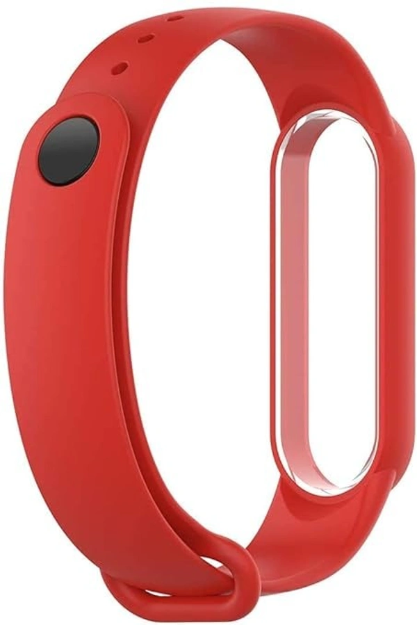  Adjustable Replacement Strap Compatible with Mi Band 5 and Mi Band 6 Watch Silicone Strap Belt Band Bracelet- Red - Red