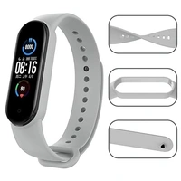  Adjustable Band Strap Compatible with Mi Band 5 Strap & Mi band 6 Strap Smart band Replacement- Grey - Gray