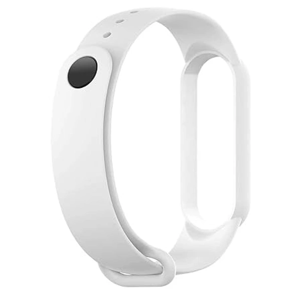  Adjustable Band Strap Compatible with Mi Band 5 Strap & Mi Band 6 Strap Smart Band Replacement- White - White