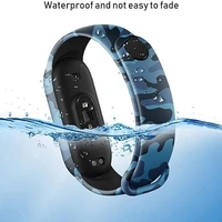  Adjustable Replacement Strap Compatible with Mi Band 5 and Mi Band 6 Army Military Strap(Camouflage Blue) - Camouflage Blue
