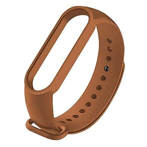 Adjustable Band Strap Compatible with Mi Band 5 Strap & Mi Band 6 Strap Smart Band Replacement- Brown - Brown