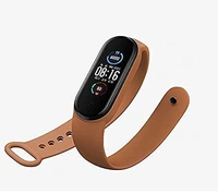Adjustable Band Strap Compatible with Mi Band 5 Strap & Mi Band 6 Strap Smart Band Replacement- Brown - Brown
