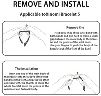 Adjustable Band Strap Compatible with Mi Band 5 Strap & Mi Band 6 Strap Smart Band Replacement- Brown - Brown