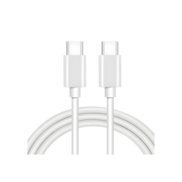 USB Type C to Type C Sync & Fast Charging Cable Compatible with Android SmartPhone, iOs Devices, Tablet and All Type of Type C Devices- 1 Meter - White