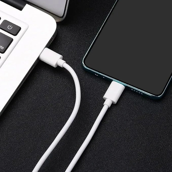 USB Type C to Type C Sync & Fast Charging Cable Compatible with Android SmartPhone, iOs Devices, Tablet and All Type of Type C Devices- 1 Meter - White