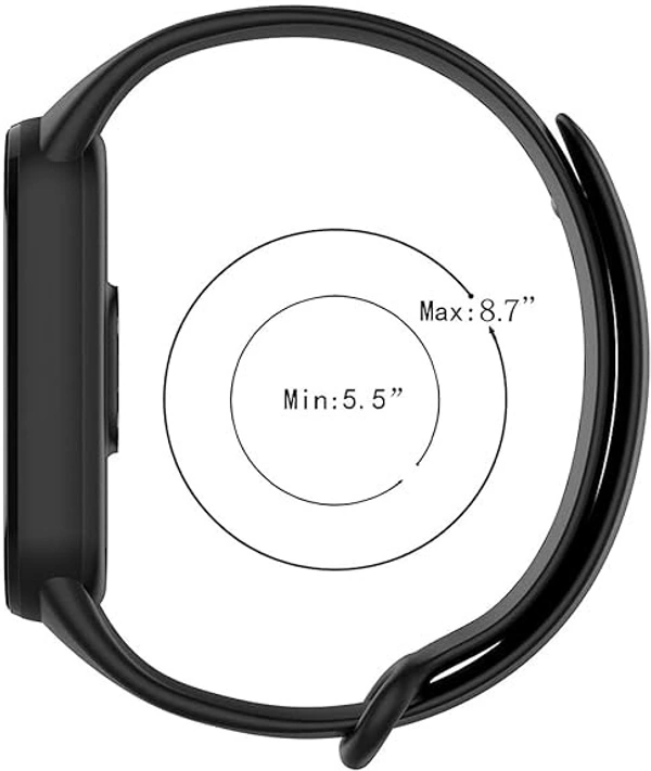Silicone Replacement Band Strap Compatible with Mi Band 5 and Mi band 6 Smart Watch Red Wine Color Strap - Red Wine