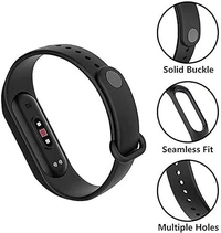 Adjustable Band Strap Compatible with Mi Band 5 Strap & Mi Band 6 Strap Smart Band Replacement Combo Set 3 (Black, Grey,Navy Blue) - Black, Grey & Navy Blue