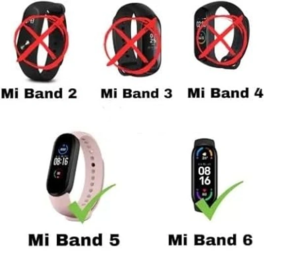 Silicone Adjustable Stylish Band Strap Compatible with Mi Band 5 Strap and Mi Band 6 Strap Band Replacement- Black Red - Black Red
