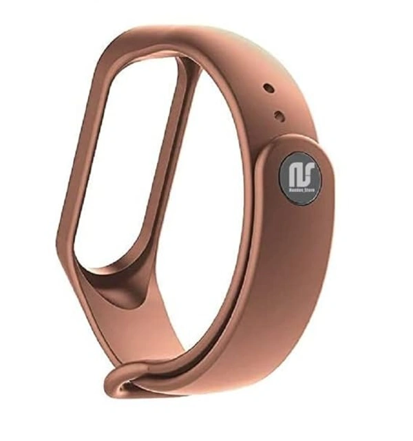 Silicone Dual Color Wristband Compatible with M3 for Mi Band 3 and Mi Band 4 Combo Bracelet Accessories (Brown White & Navy Blue White) - Brown White & Navy Blue White