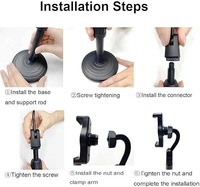  Universal Dual Head Mobile Phone Stand for Table Desk Online Class with Multi-Angle Adjustable Height |360 Flexible Rotation Mobile Holder Stand Compatible with All Smartphone Holder- Black - Black