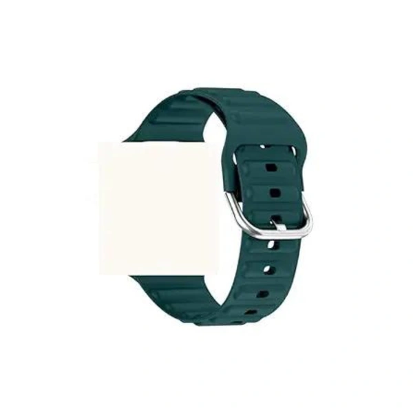 Adjustable Replacement Silicone Pattern 22mm Watch Band Strap with Metal Buckle Compatible with Noise,boAt, Fire-Boltt,Amazfit and Other 22mm watch- Olive Green - Olive Green