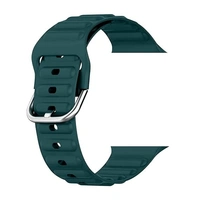 Adjustable Replacement Silicone Pattern 22mm Watch Band Strap with Metal Buckle Compatible with Noise,boAt, Fire-Boltt,Amazfit and Other 22mm watch- Olive Green - Olive Green