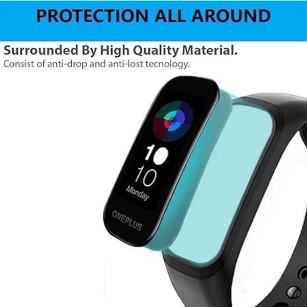  Adjustable Silicone Smart Band Strap Compatible with Oneplus Band Strap & Oppo Smart Band Strap -Black - Black