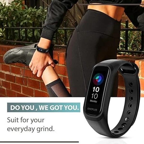  Adjustable Silicone Smart Band Strap Compatible with Oneplus Band Strap & Oppo Smart Band Strap -Black - Black