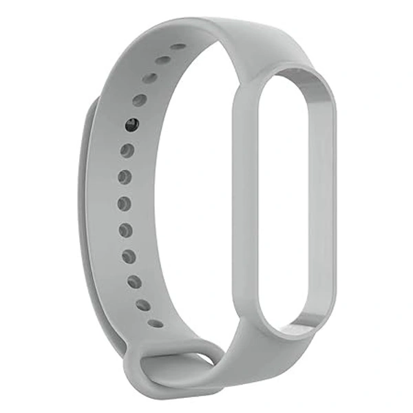 Silicone Adjustable Band Strap Compatible with Mi Band 5 Strap Combo & Mi Band 6 Strap Smart Band Replacement- Set of 2 (NavyBlue & Grey) - Navy Blue & Grey