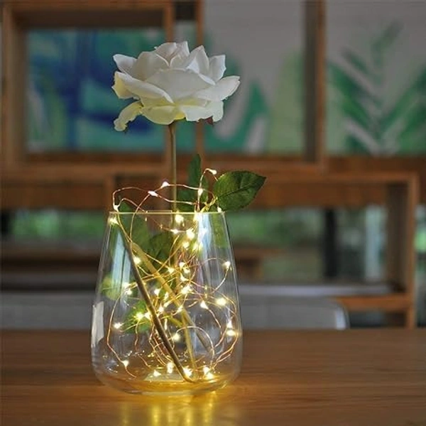 5 Meter 50 LED 3AA Battery Powered Copper String Fairy Lights Waterproof- Warm White - Yellow