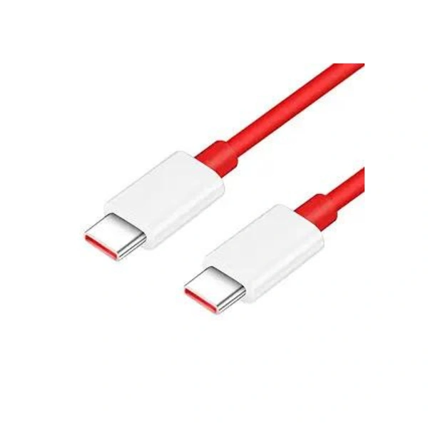  65W Type C Dash Warp Charging Cable 6.5 Amp Type C to Type C Fast Charging Cable Compatible with One Plus 8T/ 9/ 9R/ 9 pro/ 9RT/ 10R/ Nord & for All Type C Devices- Red - Red