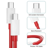  65W Type C Dash Warp Charging Cable 6.5 Amp Type C to Type C Fast Charging Cable Compatible with One Plus 8T/ 9/ 9R/ 9 pro/ 9RT/ 10R/ Nord & for All Type C Devices- Red - Red