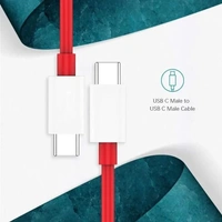  65W Type C Dash Warp Charging Cable 6.5 Amp Type C to Type C Fast Charging Cable Compatible with One Plus 8T/ 9/ 9R/ 9 pro/ 9RT/ 10R/ Nord & for All Type C Devices- Red - Red