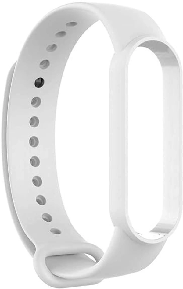  Adjustable Silicon Band Strap Compatible with Mi band 5 Watch Strap Band Bracelet- Set of 4 - White,Grey,Red,Nevy Blue